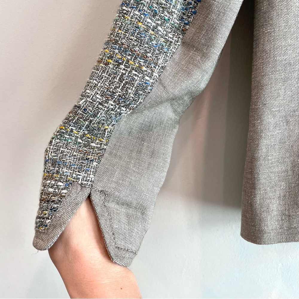 Elie Tahari 2 PC Linen Blend Tweed Blazer Pants Suit Set - Picture 10 of 16